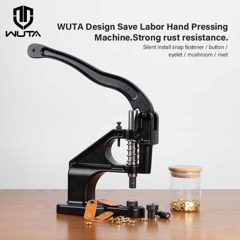 WUTA ハンドプレスボタン取り付けツール (機械なし / 機械あり) 手動パンチグロメットアイレットキノコリベットミュートクラフトツール