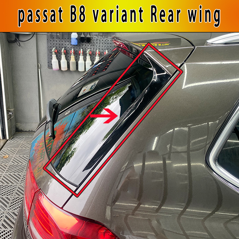 VW のパサート B8 バリアントリアウィンドウスポイラー 2016 2017 2018 2019 パサートワゴンカーアクセサリーボディキット 2 個 ABS ブライトブラック