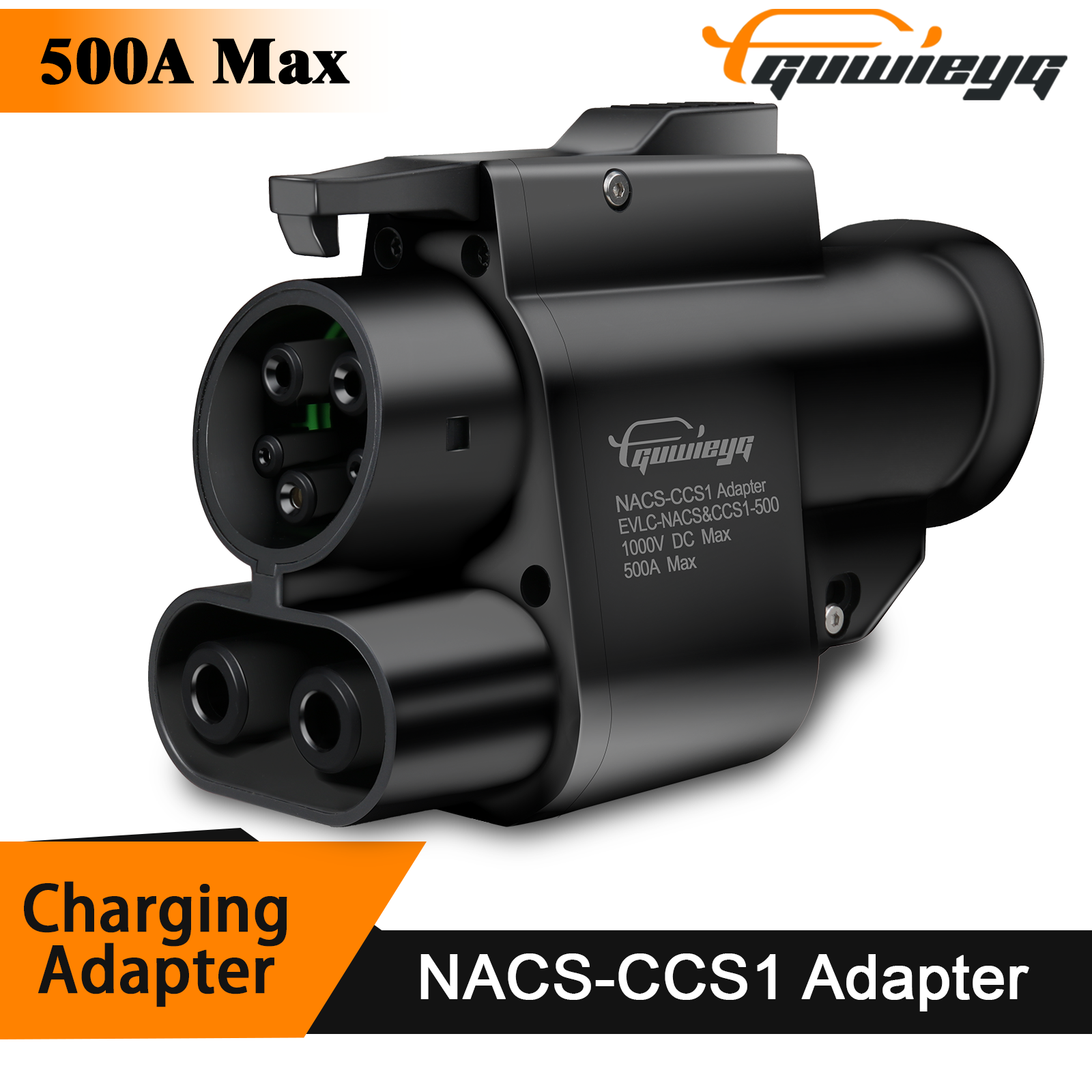 GUWIEYG NACS - CCS1 アダプター デュアル ロック設計 500A 1000V NACS スーパーチャージャー用 CCS1 車両をサポート (認可が必要)