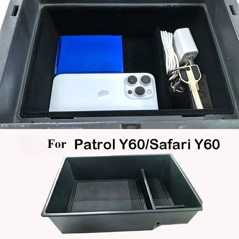 日産パトロール Y60 アームレスト収納ボックス収納オーガナイザーサファリ Y60 アームレストボックスインテリア修正アクセサリー