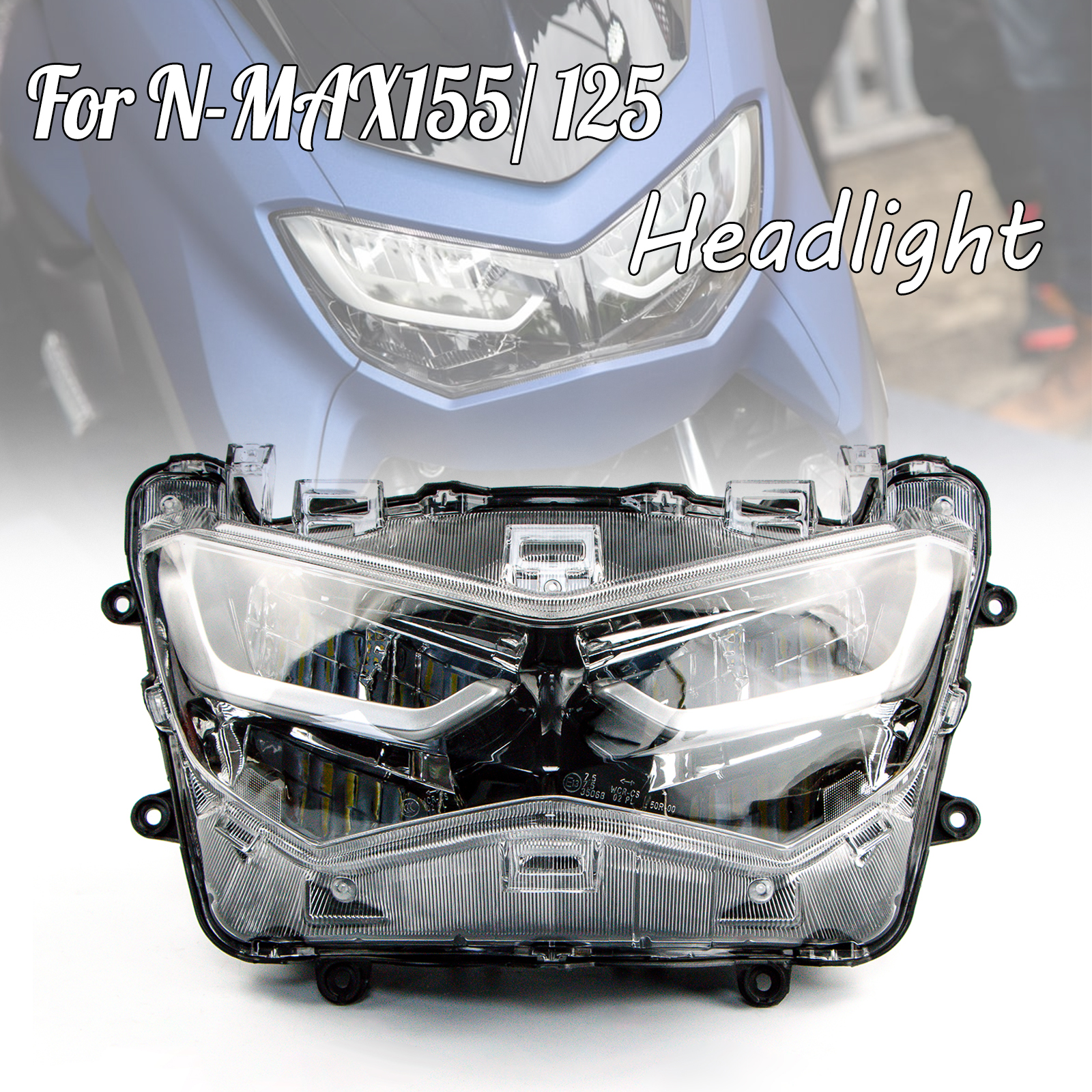 2016 - 2024 ヤマハ NMAX155 NMAX125 オートバイ LED ヘッドライトヘッドランプ NMAX 125 N-MAX 155 2021 2022 2023 2019 ヘッドライトに適合