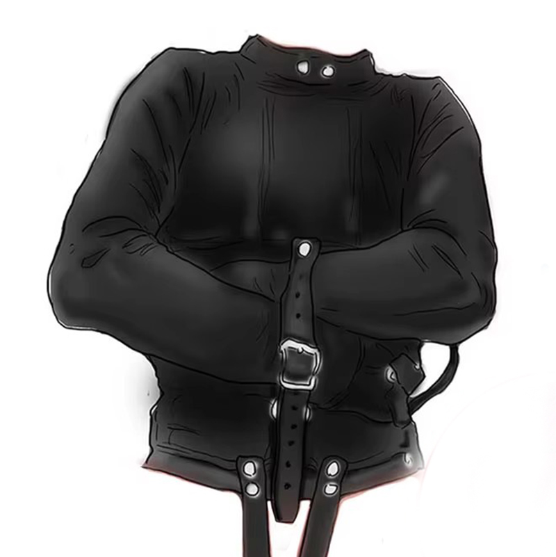 BDSM レザーアームバインダー拘束拘束衣、ストレートジャケットボンデージ、ユニセックス医師患者コスプレ、女性のセクシーなランジェリー