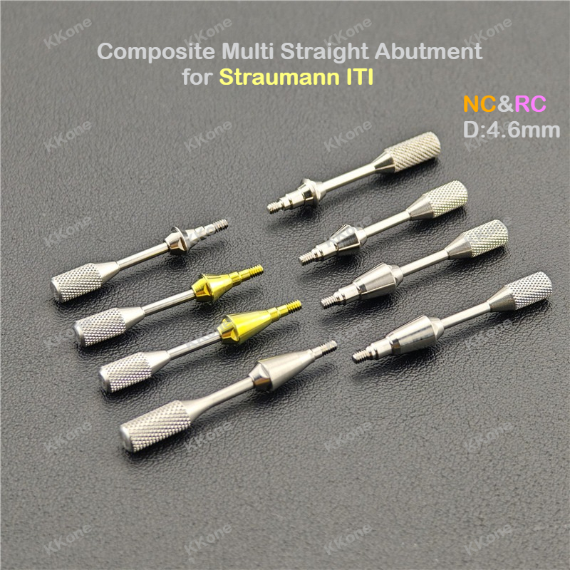 10 個チタン合金複合マルチストレートアバットメント Straumann ITI NC RC 歯科医院インプラントアクセサリー