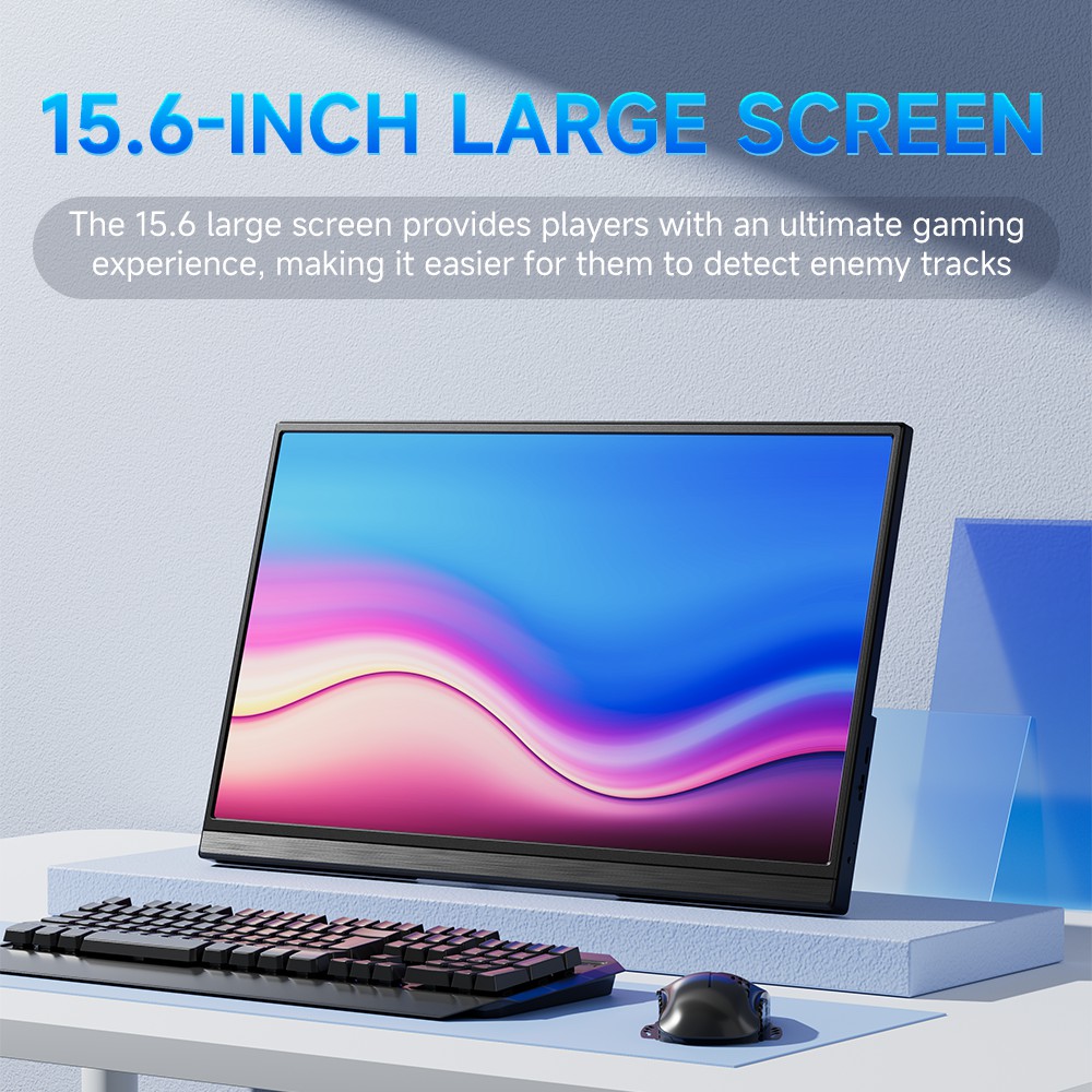 MUCAl 15.6 インチポータブルモニター FHD 1920*1080 トラベルゲーム 15.6 "表示画面ラップトップ電話スイッチ ps4 ps5 XboX MacBook