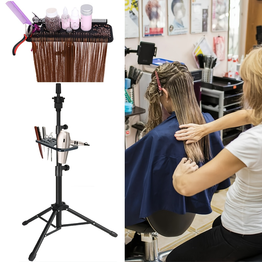 50 インチ調整可能なかつらスタンド三脚多機能ヘアエクステンションホルダー付きトレイ付きヘアエクステンショントレイかつらスタンドかつら三脚