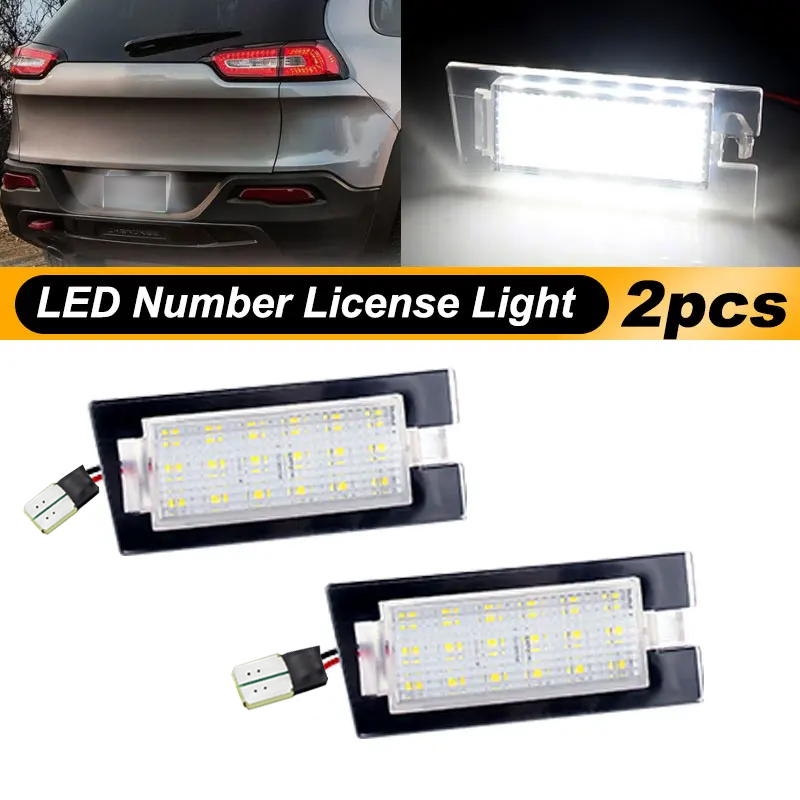 2 個 Canbus ジープチェロキー KL 2014 2015 2016 2017 2018 LED ナンバーライセンスプレートライトランプ車のテールランプ OEM: 68223864AB