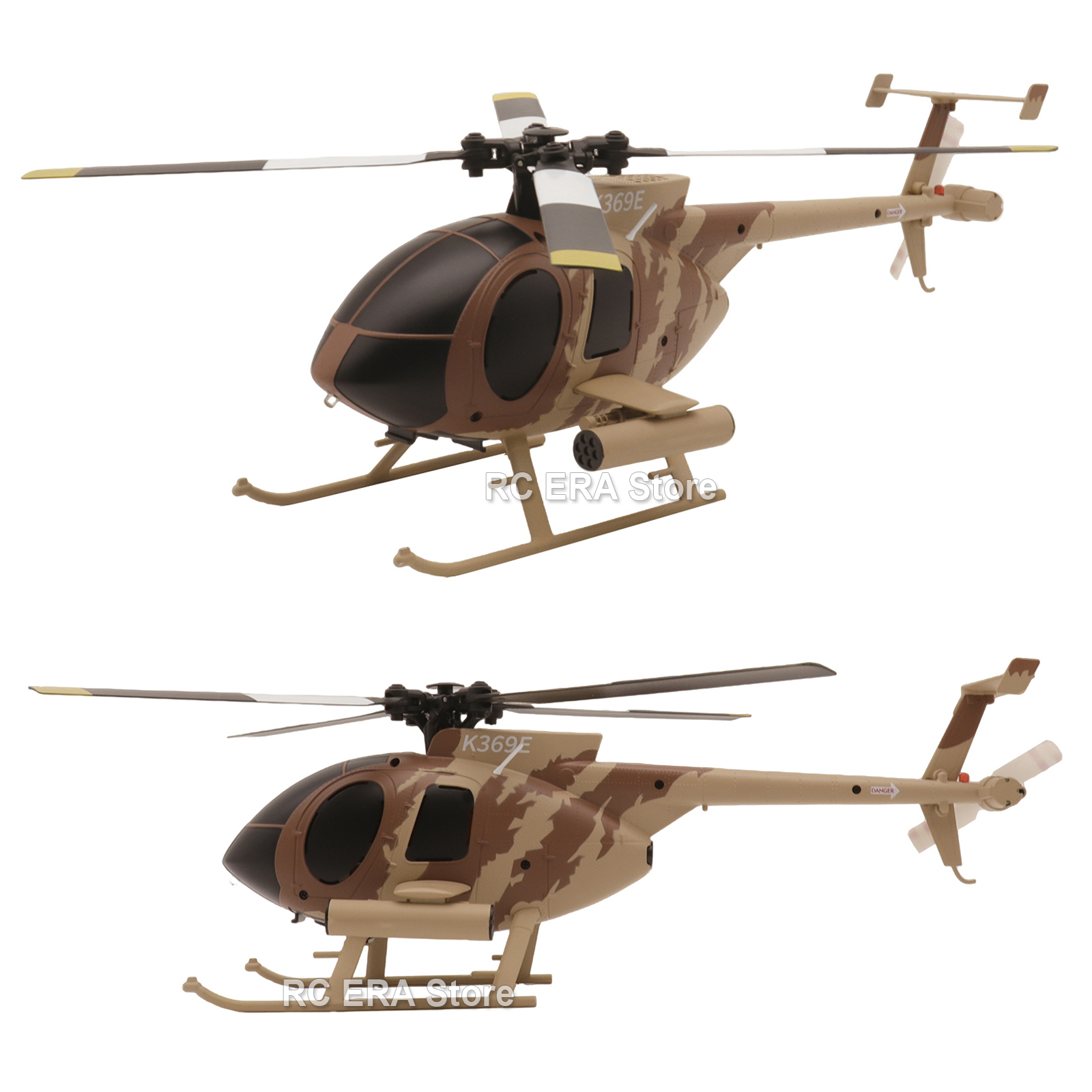 RC ERA C184 MD500 スケール 4CH フライバーレス オプティカル フロー ジャイロ安定化 RC ヘリコプター リモート コントロール おもちゃ - サンドイエロー カラーリング