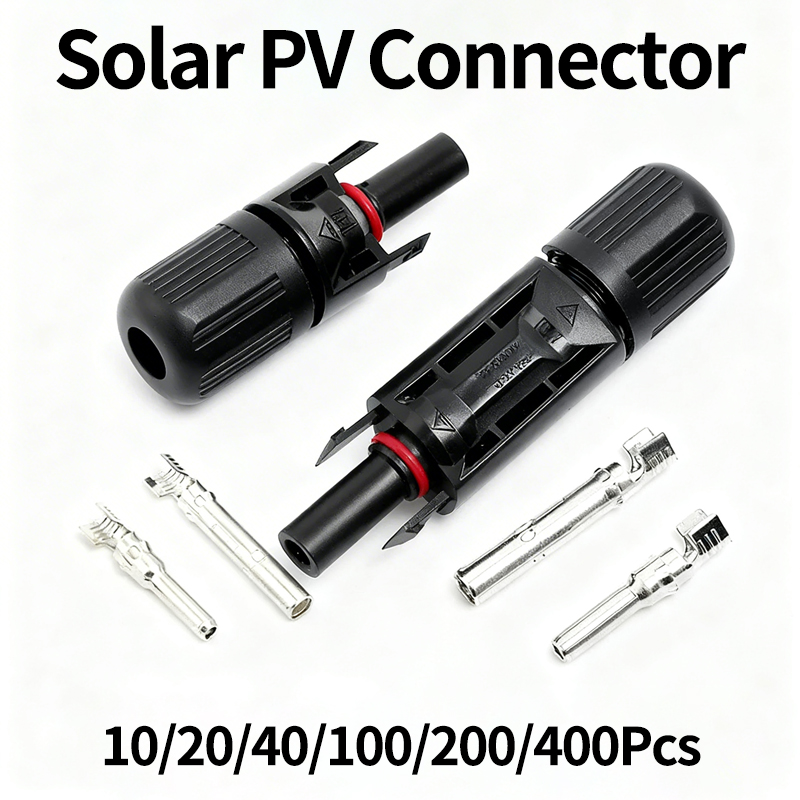 10/20/40/100/200/400個の太陽光発電コネクタキット – 1000V 30A MC4互換、2.5/4/6mm²ケーブル用、ソーラーパネル用防水プラグ