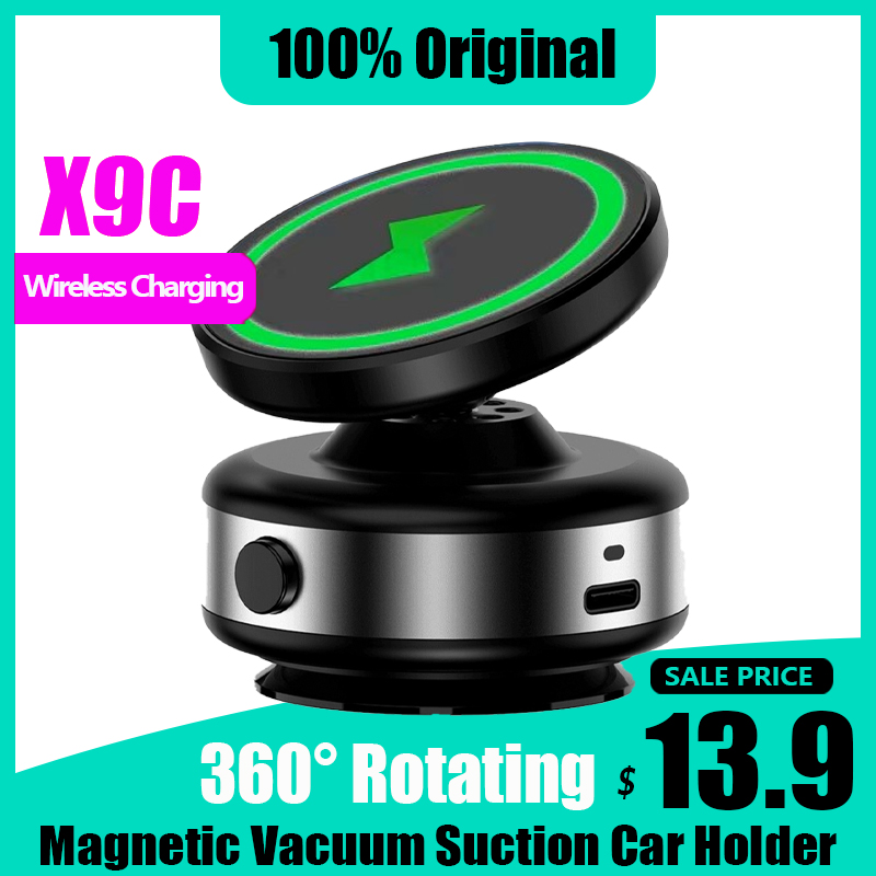 2024 新しい Protable ワイヤレス充電 360 ° 回転可能な X9C 真空車ホルダー iPhone12/13/14/15/16 サムスン Xiaomi