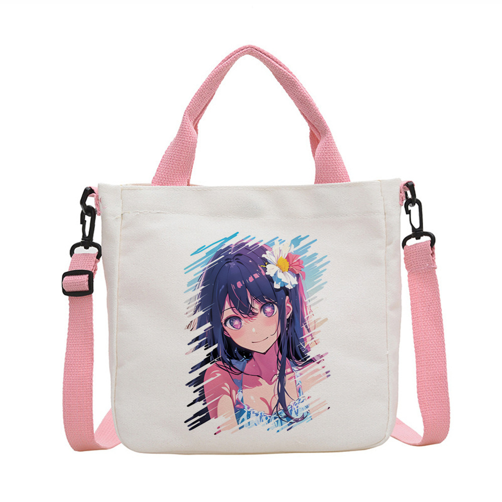 推しの子トートバッグ 再利用可能なショッピングバッグ キャンバス ショッピング ショッパー 女性