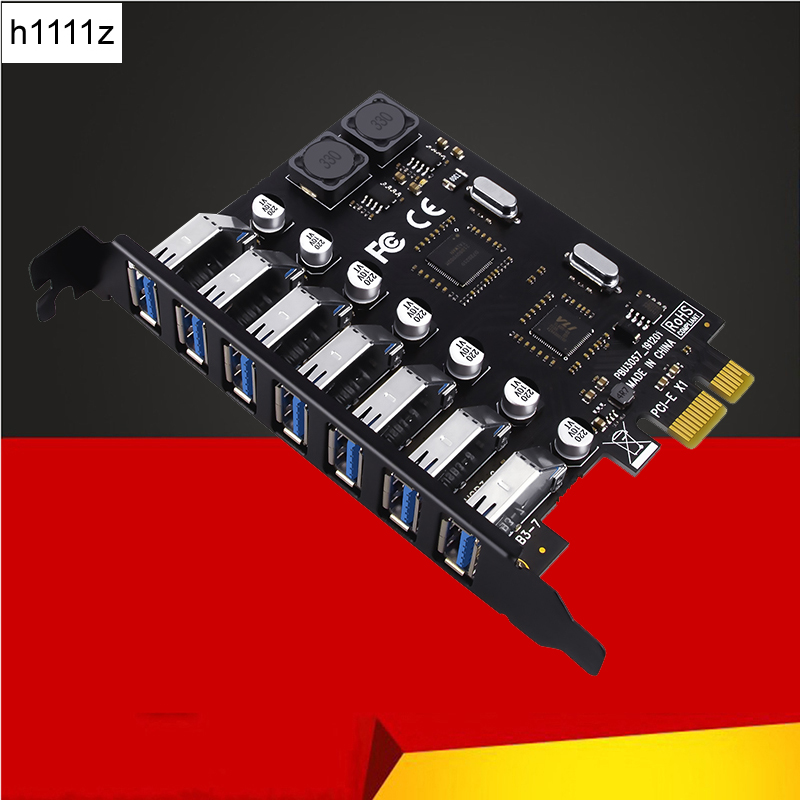USB 3.0 PCI Expressアダプター PCI e - 7ポートUSB 3拡張アダプターカード USB3 PCIe PCI-e x1コントローラーコンバーター（デスクトップPC用）