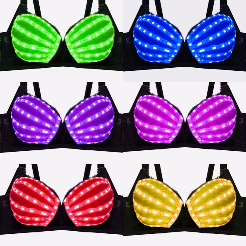 LED 衣装女性ライトアップブラジャーナイトクラブバーパーティー絶賛着用アクセサリーファンシー光る服カーニバルゴーゴーダンサー小道具