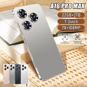 A16 Pro MAX 5G Android 14 グローバル版スマートフォン、顔認証機能搭載、22GB RAM + 2TB HDD、7.3インチスクリーン、8000mAhバッテリー、低価格スマートフォン