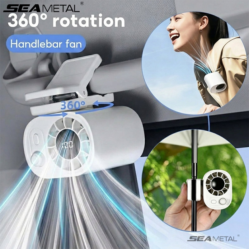 SEAMETAL クリップオンカーファン 360°回転可能 100 スピードマルチシーンポータブルファン 長寿命 軽量 USB 充電式