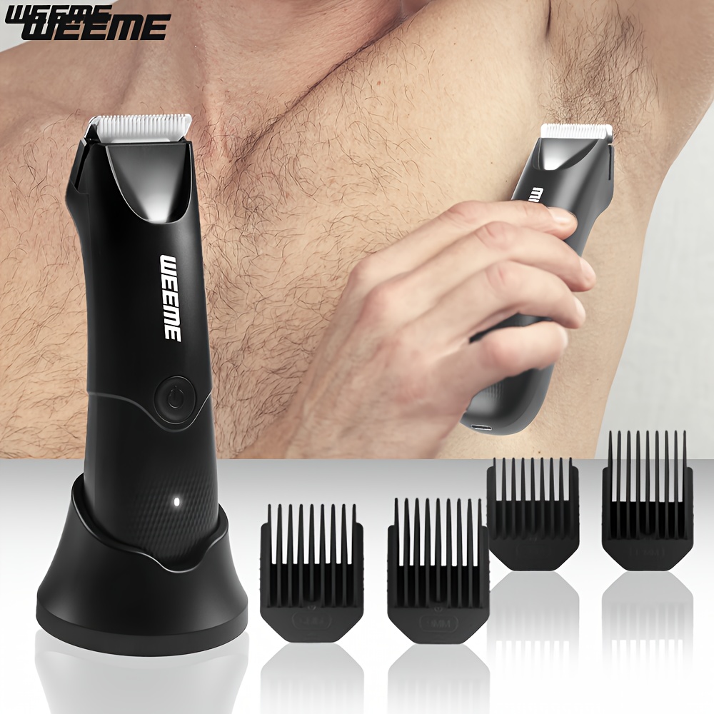 WEEME 電気ボディヘアトリマー レディース メンズ USB 充電式 LCD ディスプレイ 痛みなし ビキニ用