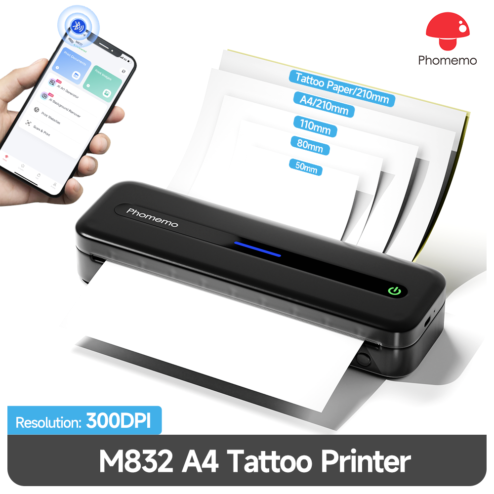 インクレスプリンター M832 ポータブルプリンターワイヤレス Bluetooth サーマルプリンターサポートレター A4 5 サイズ感熱紙モバイルプリンター