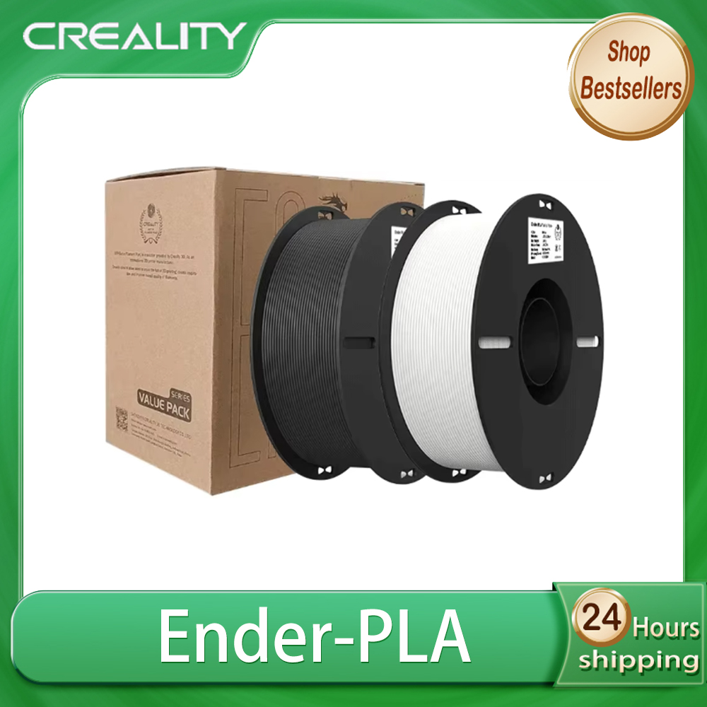 Creality Ender-PLA バリューパック 2KG PLA フィラメント 1.75mm PLA 3D プリンター フィラメント ホワイトとブラック 2 スプールパック ほとんどの 3D プリンターに適合