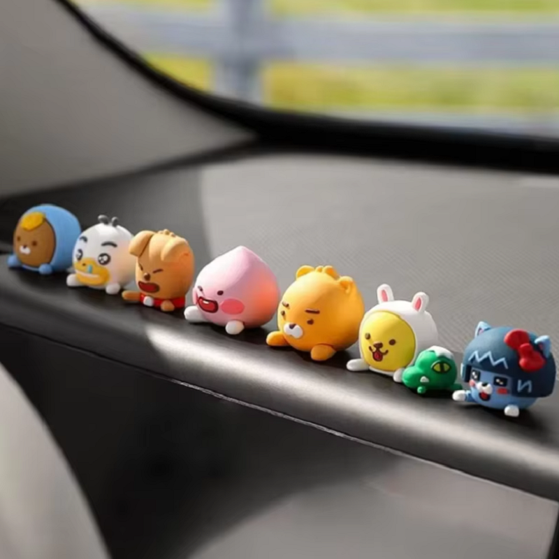 8 個車の装飾装飾品自動車ミニフィギュアかわいい自動車 Q バージョンモデルギフトインテリアカーアクセサリー