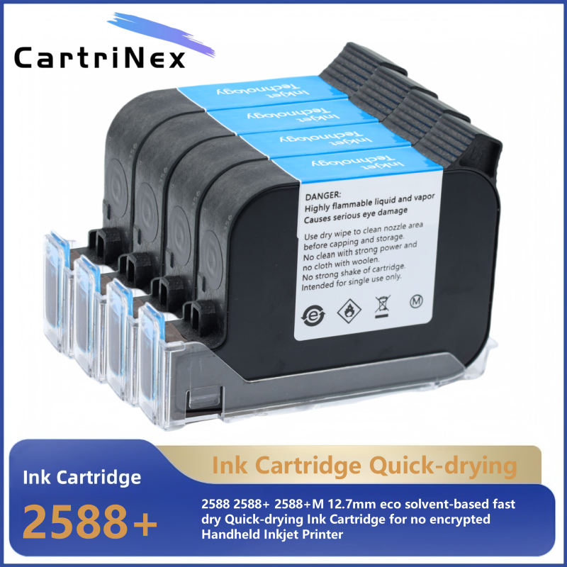 2588 2588 2588 M 42 ミリリットル黒赤青緑インクカートリッジ速乾性 12.7 ミリメートル印刷高さユニバーサルハンドヘルドインクジェットプリンタ