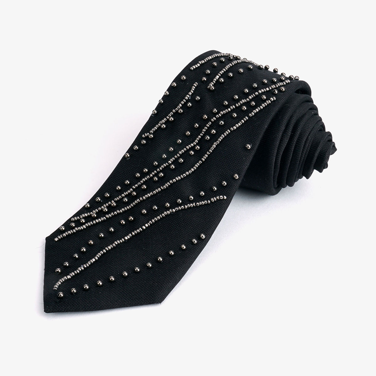 Artistic Silk Bead Embroidery Neck Tie for Formal Wear and Corporate Gifts