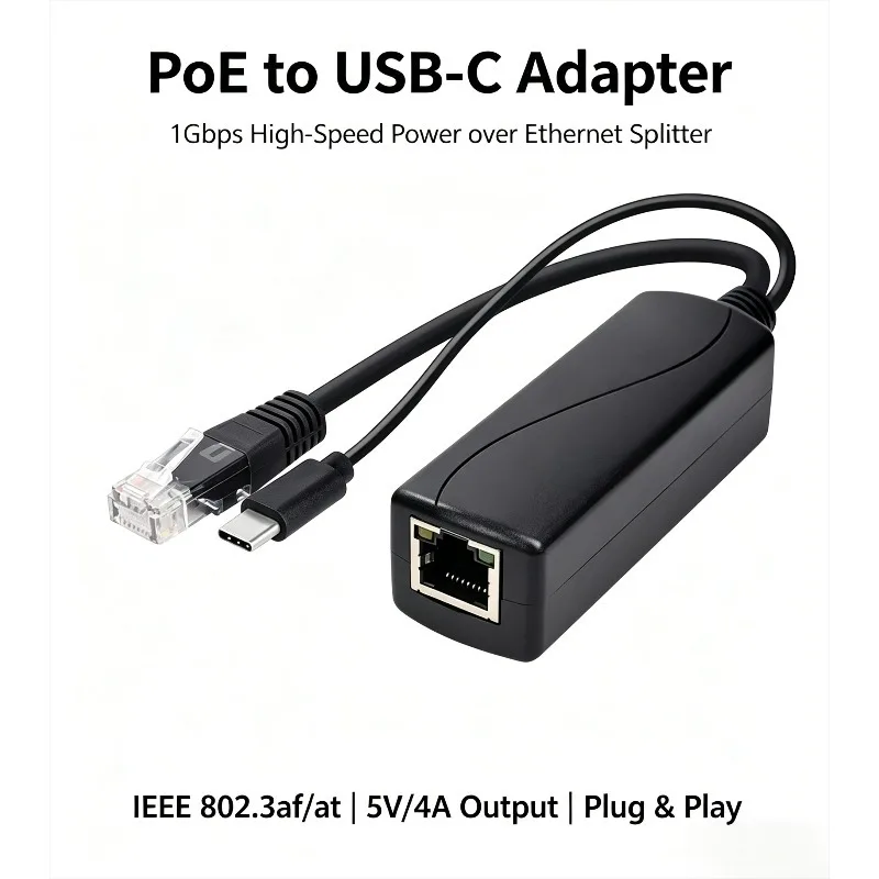 48 V から 12 V 5 V PoE スプリッタギガビット高速パワーオーバーイーサネットアダプタ Hikvision IP カメラ Raspberry Pi Huawei DC Micro U 用
