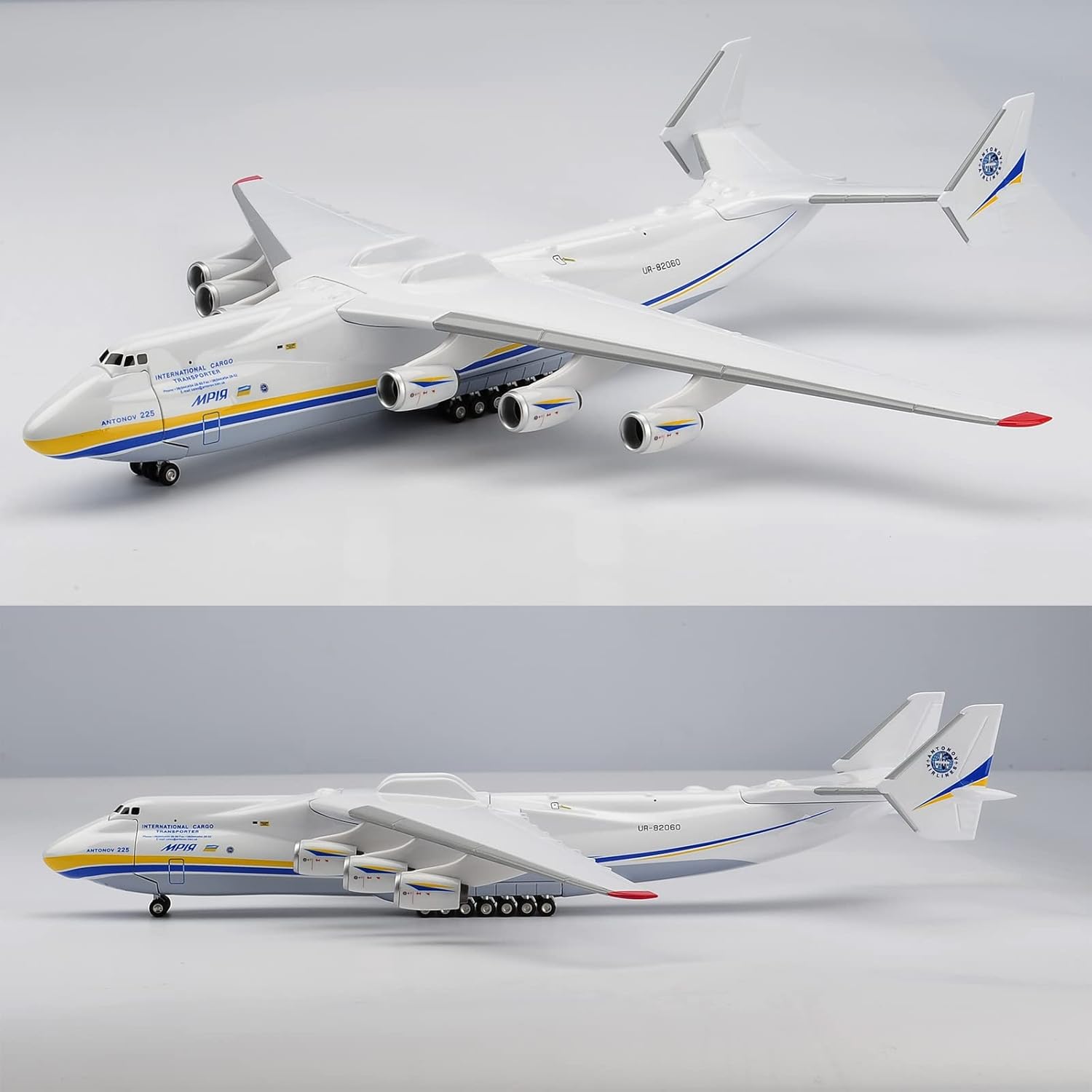 おもちゃの飛行機樹脂プラスチックレプリカモデル 1/200 スケール 42 センチメートルアントノフ An-225 An225 Mriya 輸送機子供のおもちゃの飛行機飛行機