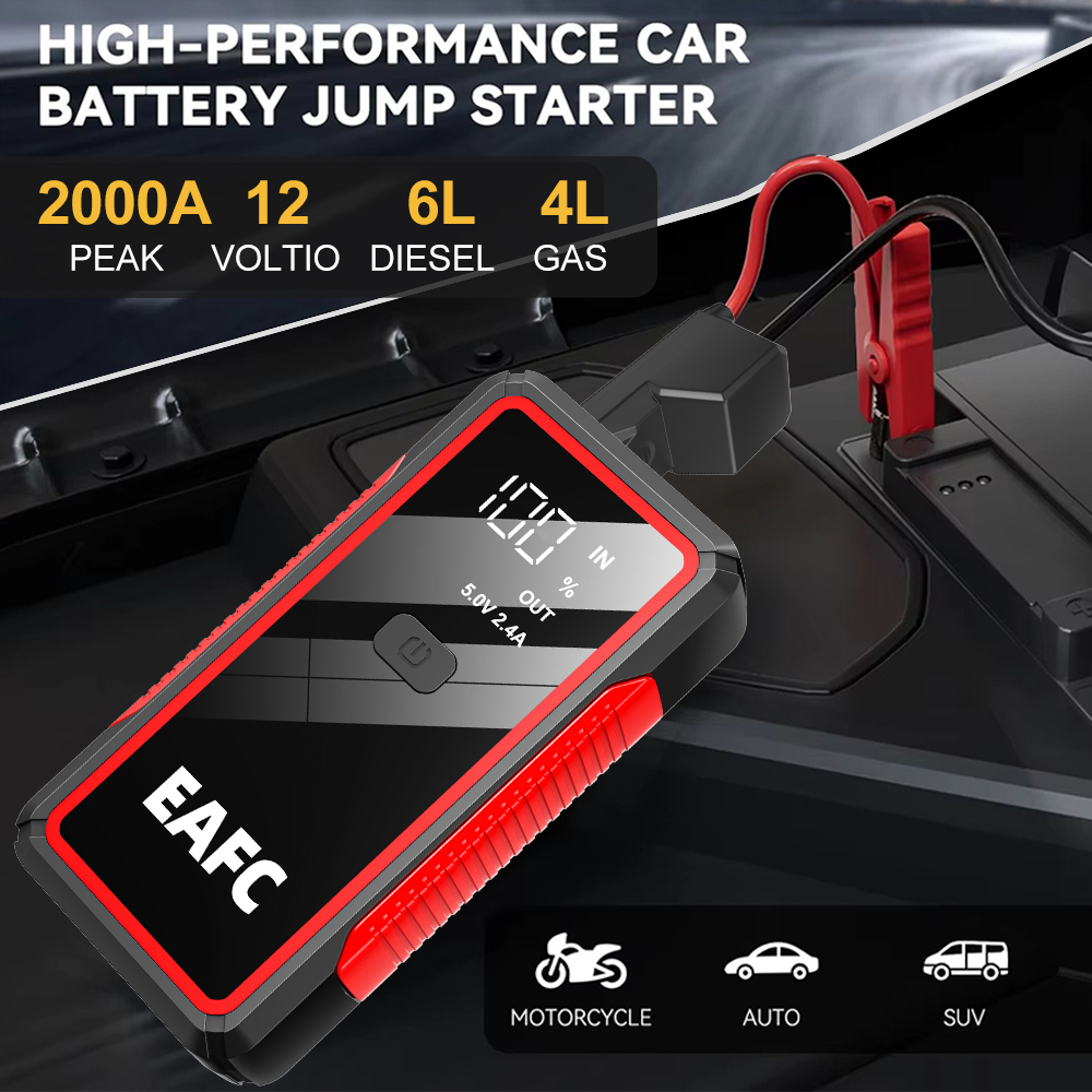 EAFC ジャンプスターター電源銀行 12V ブースター車のスタート 2000A 1000A バッテリー急速充電器ポータブル自動始動装置 Powerbank