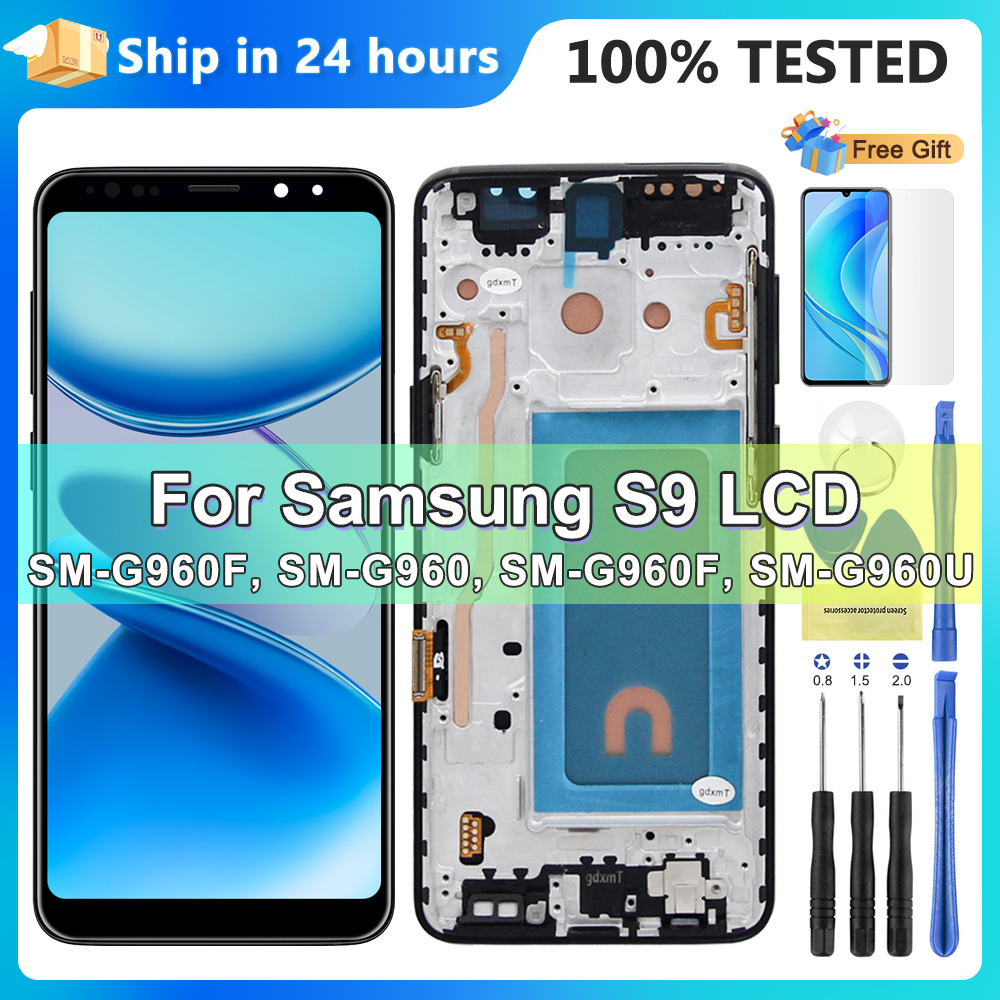 S9 スクリーンサムスン S9 ディスプレイ液晶タッチスクリーンサムスンギャラクシー G960 G960F 液晶デジタイザの交換フレーム