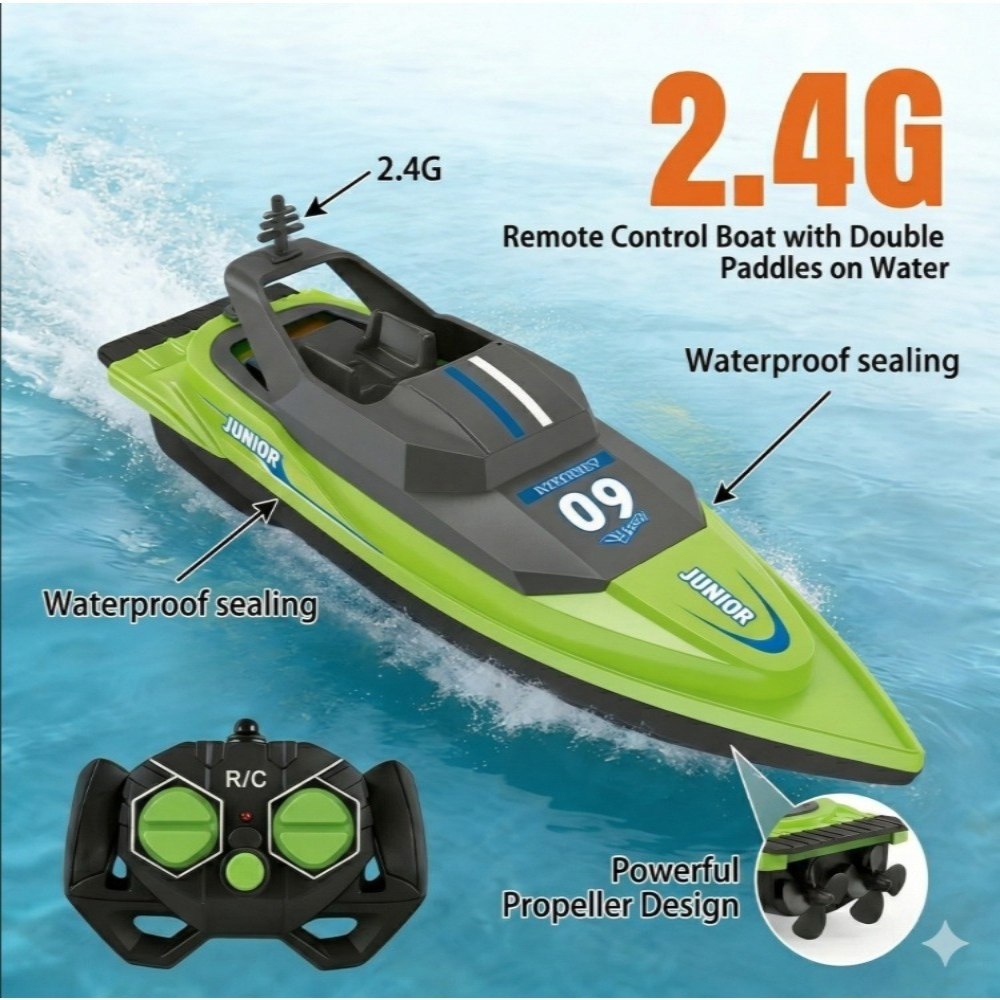 2.4GHz高速RCボート、電動レーシングスピードボート、プール湖用防水水おもちゃ