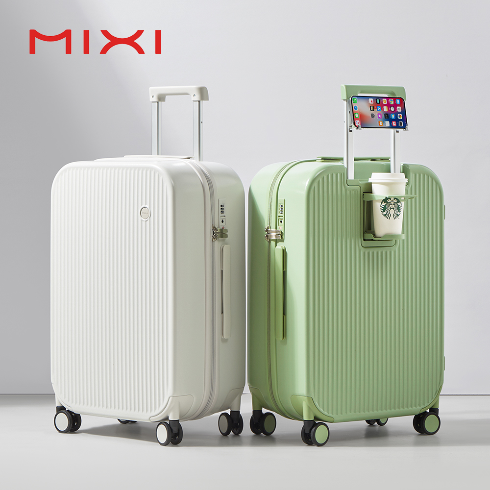 Mixi 2024 新デザインスーツケース機内持ち込み荷物カップフォンホルダー付きハードシェルローリング荷物 PC スピナーホイールトロリーケース