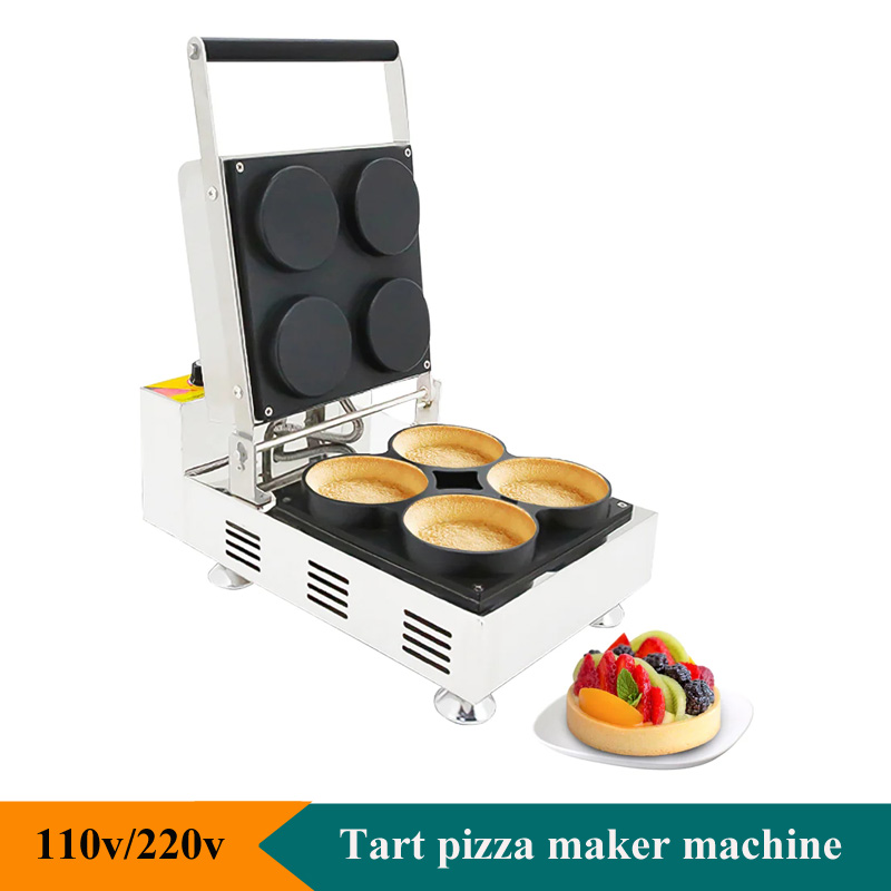 商業 4 個ミニピザボウルワッフルエッグタルトメーカーマシンノンスティックタルトレットワッフルマシンエッグタルトシェルメーカー