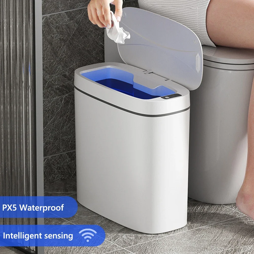 14L 自動ゴミ箱 蓋付き インテリジェントタッチレスゴミ箱 IPX5 防水電気ゴミ箱または家庭用ゴミ袋