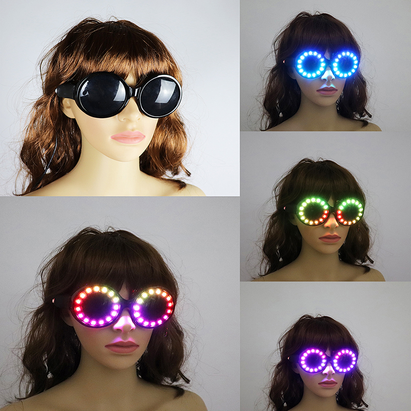 新しい LED メガネレインボーネオンライトメガネ USB ポート Rezz 発光ゴーグルカーニバル EDM ショー照明小道具