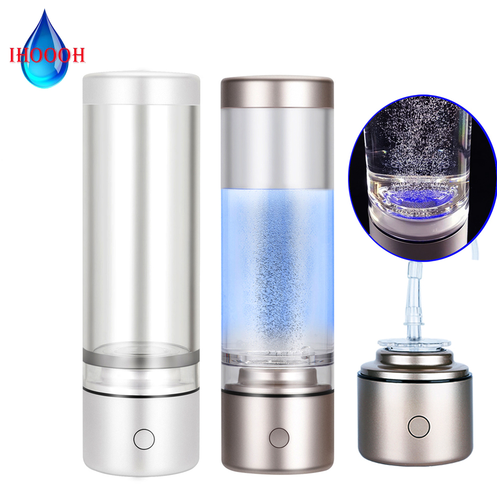 IHOOOH 水素リッチ水生成器ボトル日本ナノ H2 カップブラックゴールドイオンアルカリアンチエイジングイオナイザー水素呼吸器