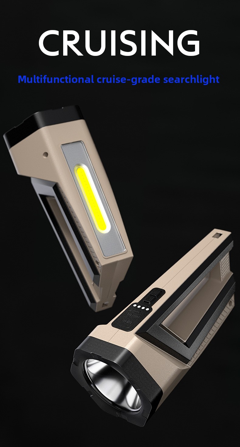 太陽光発電充電式 LED 多機能ポータブルライト USB デュアル光源屋外サーチライトキャンプライトハイキング用