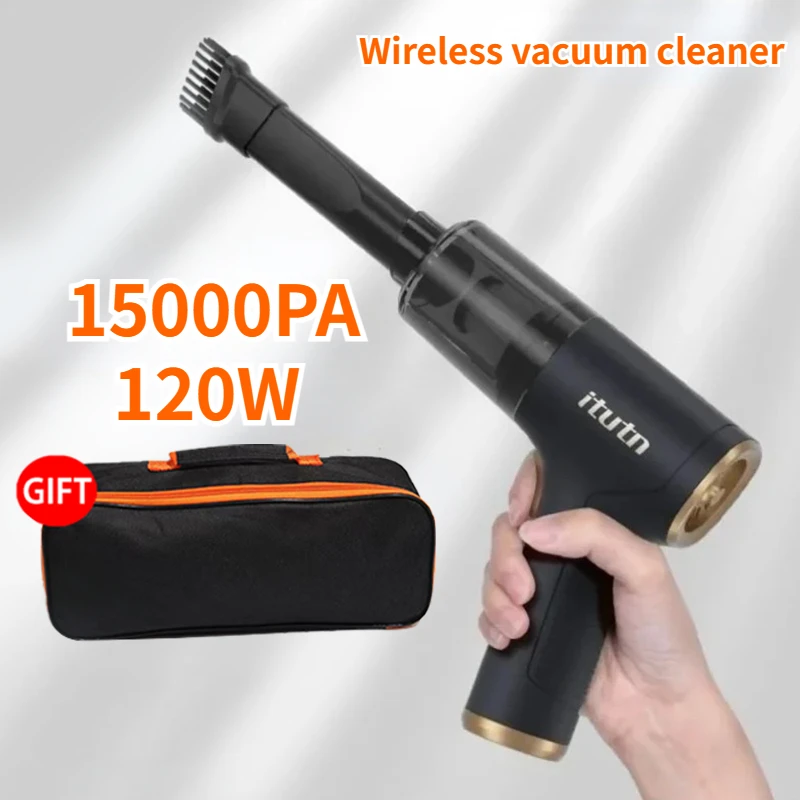 ITUTN 車用掃除機 4 in 1 ミニ強力な掃除機強力な吸引ハンドヘルド車用ワイヤレスポータブル家電