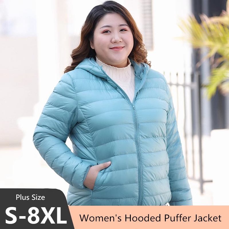 プラスサイズ 7xl 6xl 5xl 秋の女性の軽量防水パッカブルフード付きジャケット秋冬暖かい女性のダウンコート