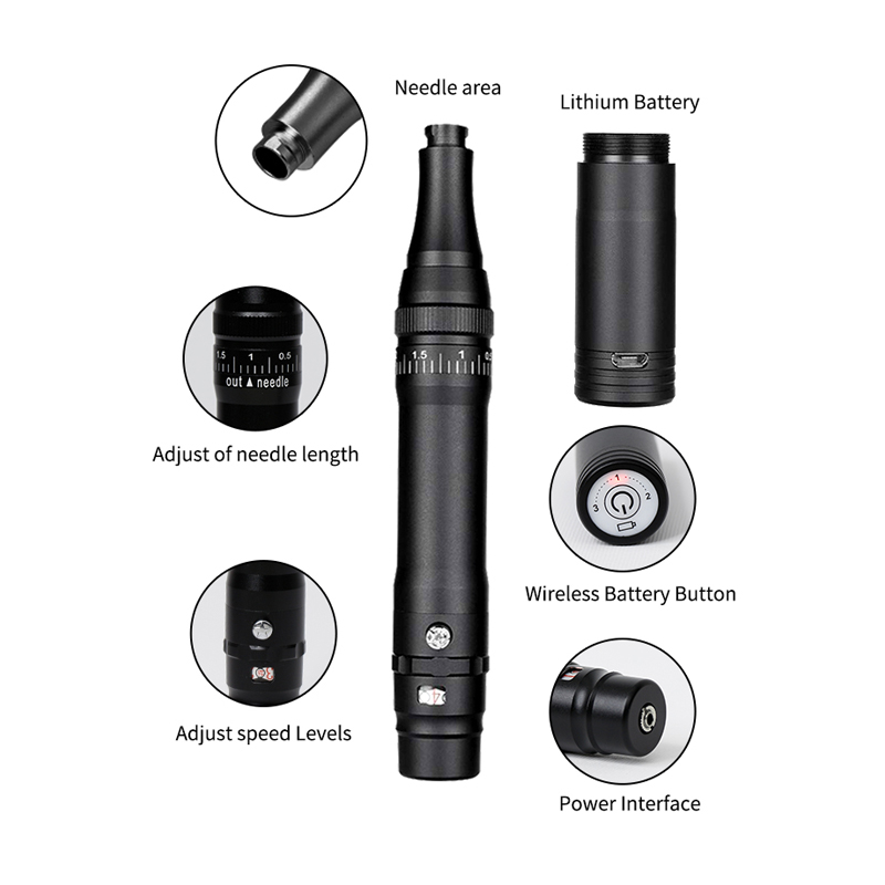 AIMOOSI ワイヤレスアートメイクマシン 2 本の針カートリッジ付き 5 ワットモータータトゥーマシン眉毛アイライナーリップシェーディング用