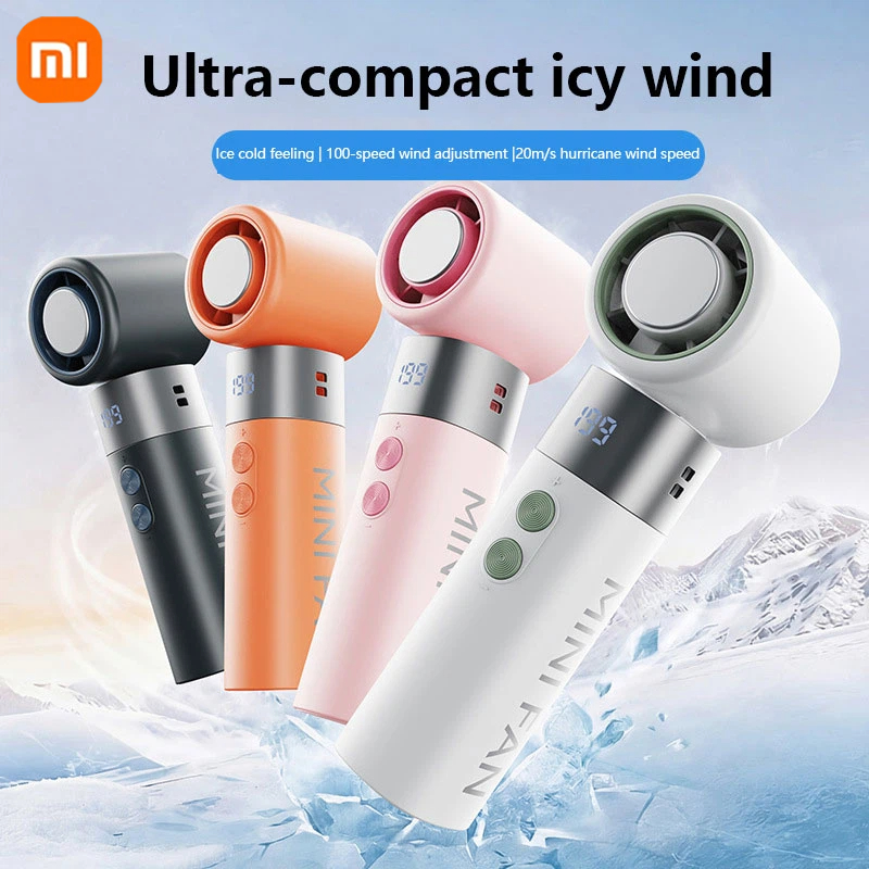 Xiaomi MIJIA 氷冷却ハンドヘルドミニファンサイレント高速ポータブルファン超長バッテリー寿命屋外日常使用