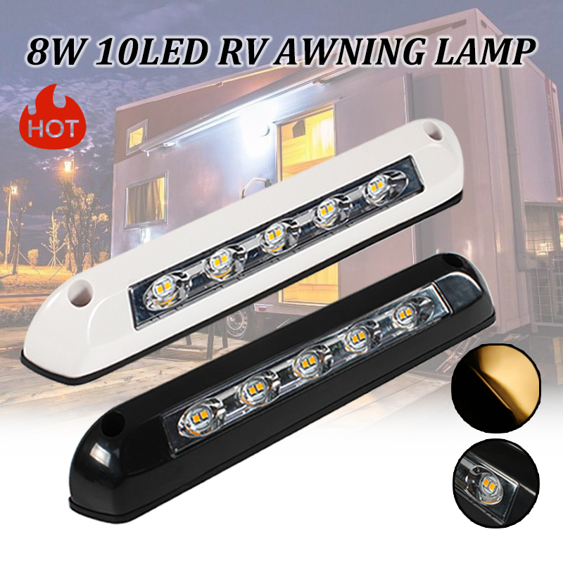 TYTXRV 12V/24V 8W 10LED RV キャンピングカー LED オーニングライト キャラバン 防水エクステリアランプ 穴付き キャンピングカー バン トラベル トレーラー用