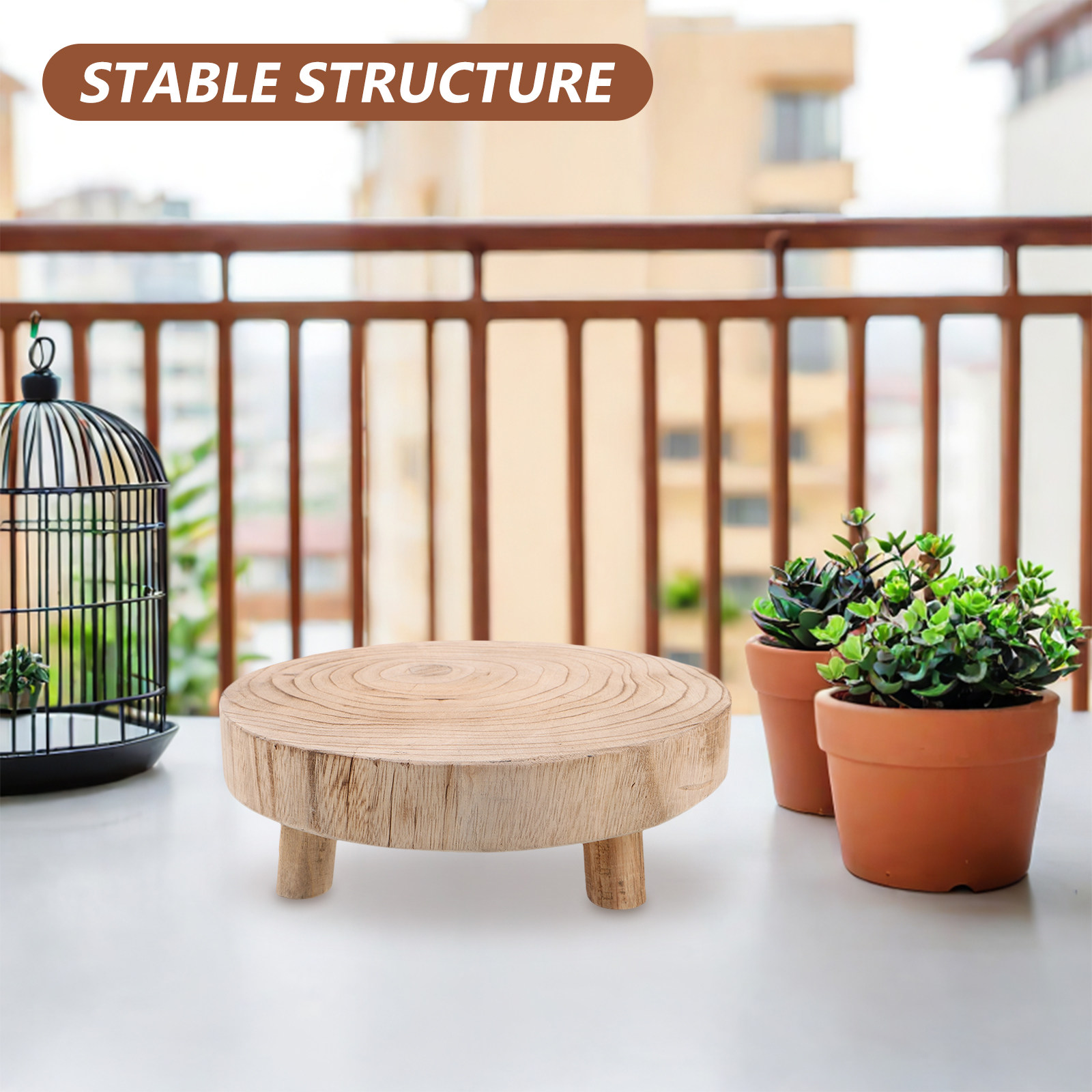 木製植物スツール無垢材ライザースタンド屋内屋外植物植木鉢サポートバルコニー植物ラックプランター陳列棚