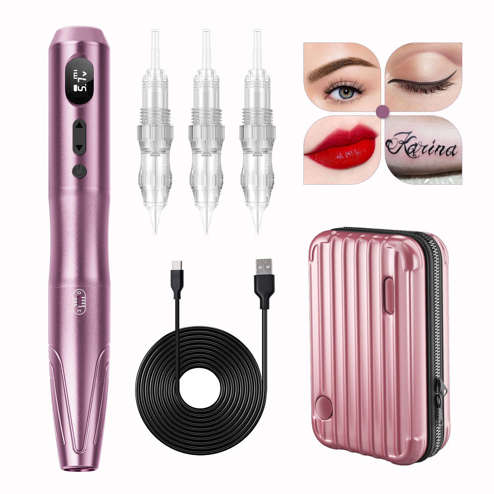 Biomaser ワイヤレスアートメイクマシン眉毛タトゥーマシンコードレスデジタルペン Microblading アイライナーリップタトゥー