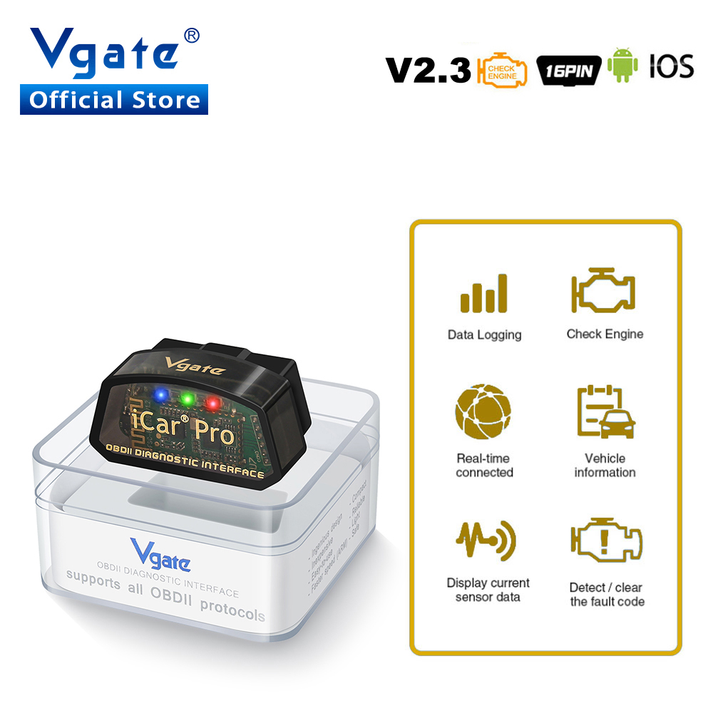 IOS/Android Vgate iCar Pro ELM327 V2.3 Bluetooth 4.0 WIFI ELM 327 OBD 2 自動スキャナコードリーダー OBD2 車診断ツール