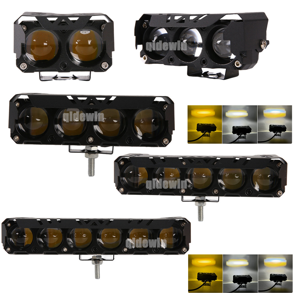 LED レンズスポットライトオートバイヘッドライトドライビングランプ超高輝度 2/3/4/5/6 レンズスポットライトオートバイ外部ランプ黄白