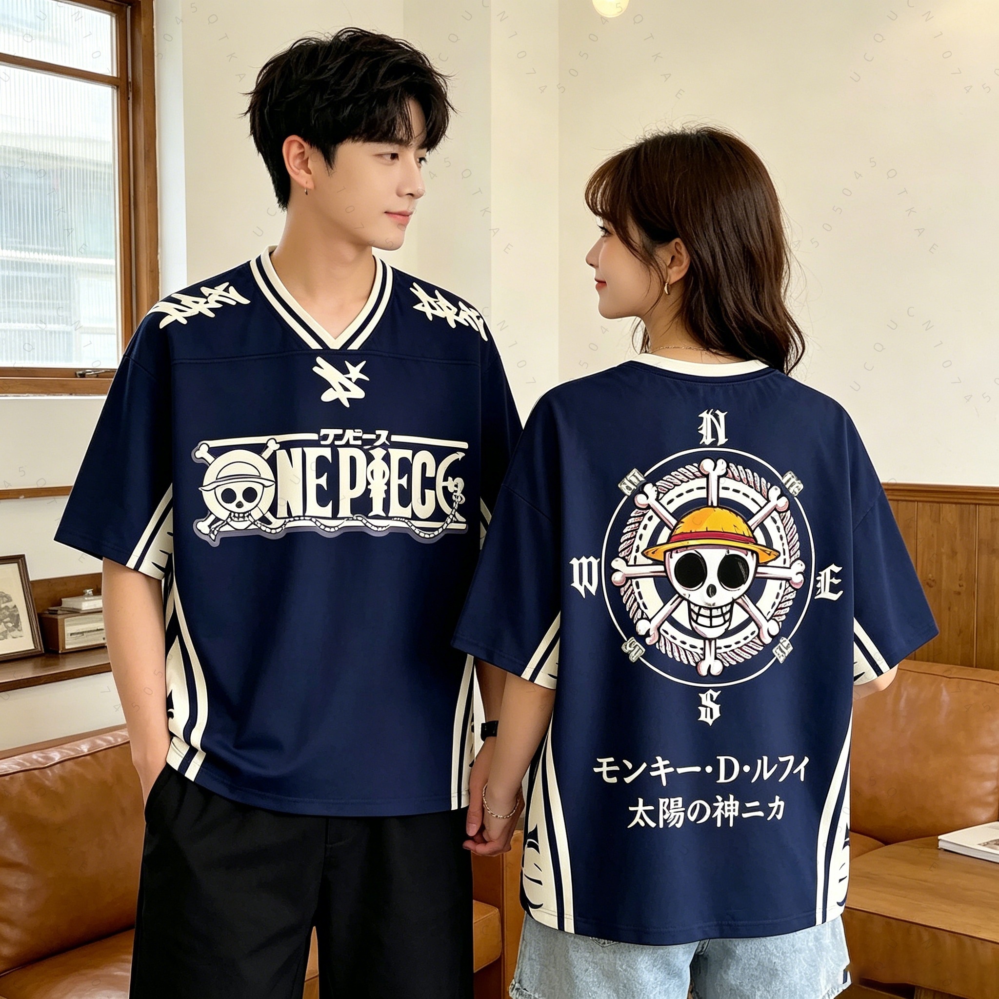 2026 ワンピースルフィアニメコスプレ Tシャツヴィンテージ野球ジャージスタイル男性 3d フルプリント Y2k ストリート原宿グラフィック Tシャツ