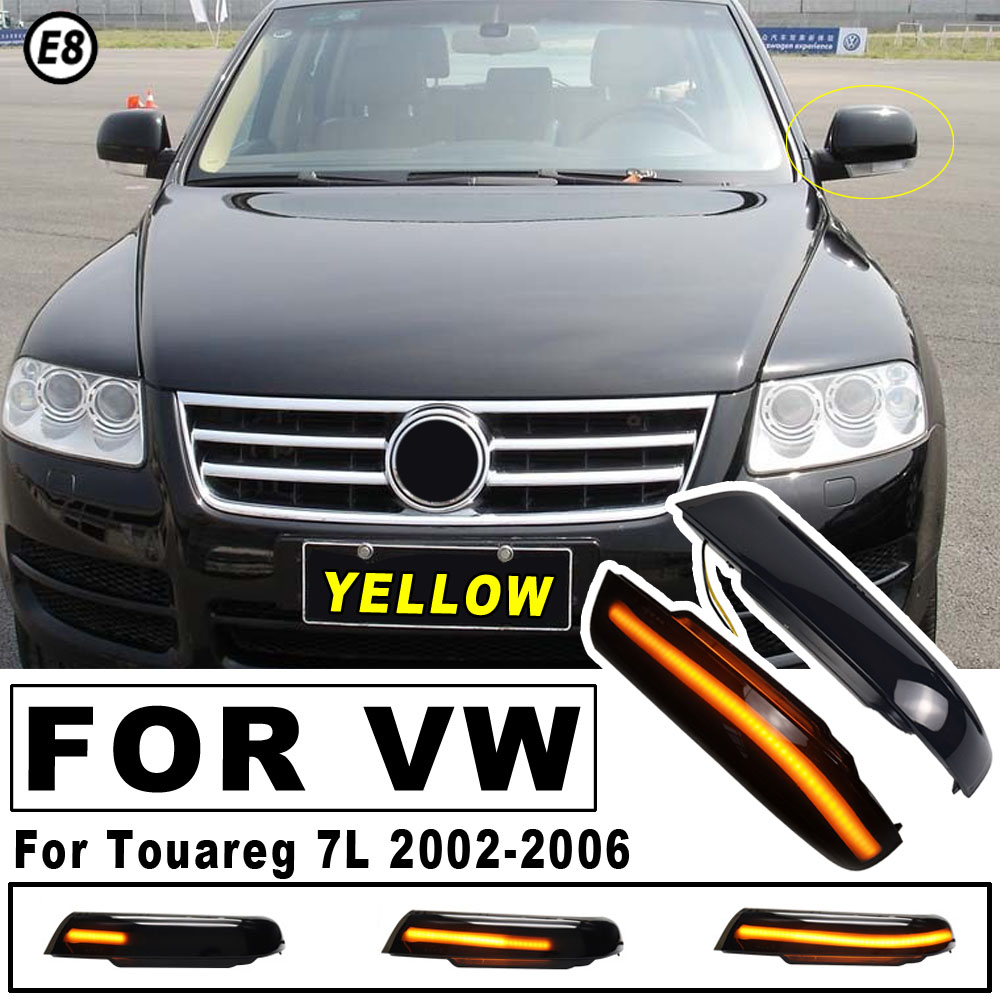 2 個ダイナミックウインカー VW トゥアレグ 7L 2002 2003 2004 2005 2006 Prefacelift ミラーインジケーター矢印 LED ウインカー
