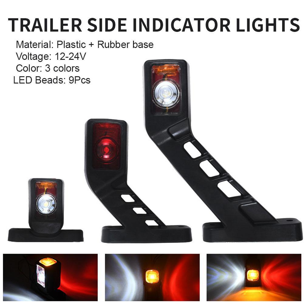 テールライトアセンブリトレーラートラックバントラック用白赤黄 12/24V LED サイドマーカーライトトラックランプ 2 ピース/セットインジケータランプ