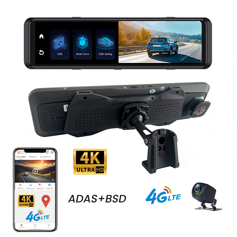 4K ダッシュカム 4G LTE 車カメラ 11.26 インチ車 Dvr バックミラー GPS WIFI ADAS BSD ビデオレコーダーフリート管理モニター