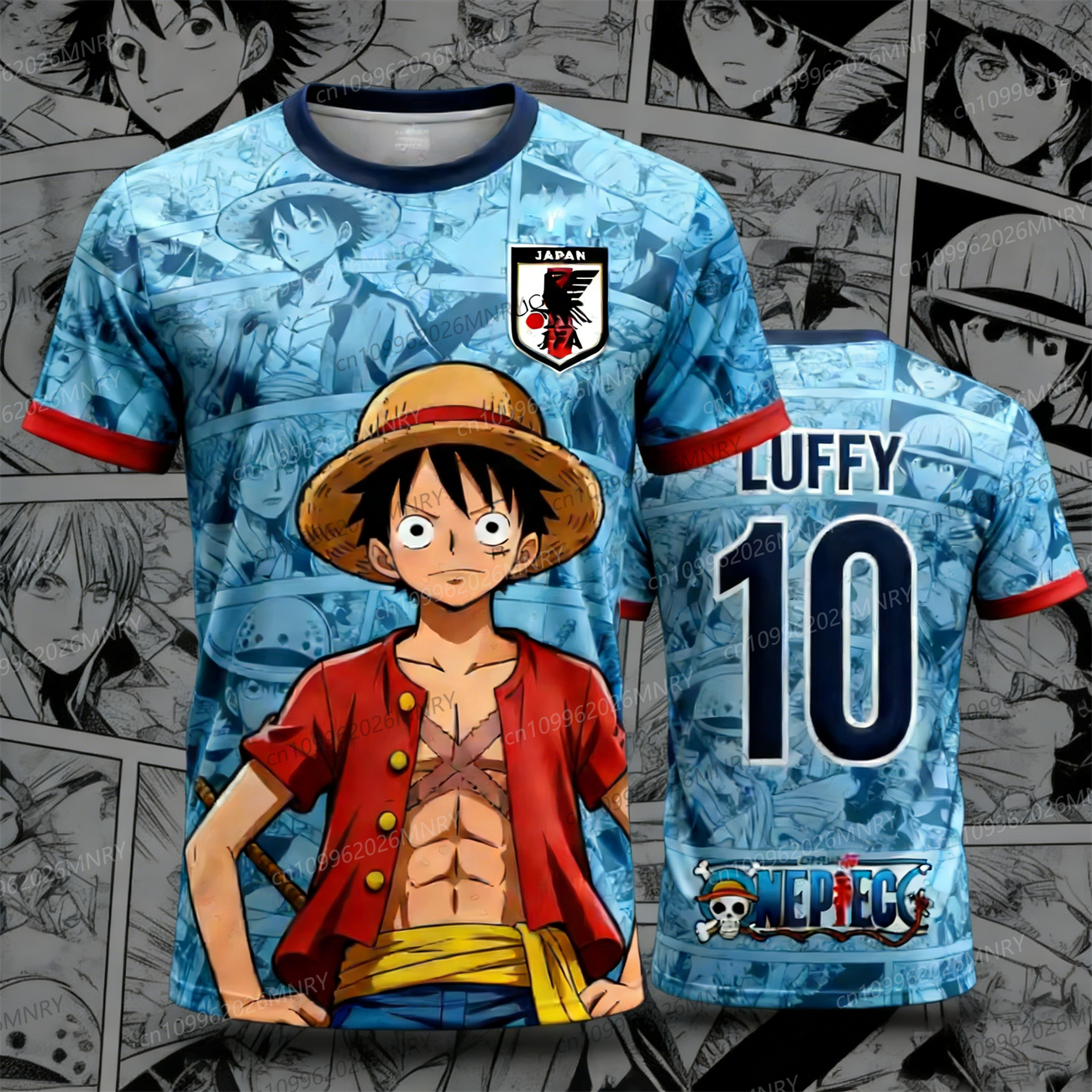 日本ワンピースルフィサッカージャージ男性 Tシャツ子供サッカー特別ジャージキット大人男性/女性の速乾性スウェットシャツ
