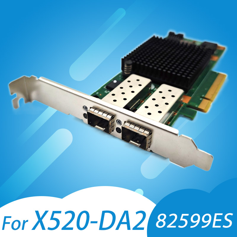 Intel X520-DA2 E10G42BTDA SR2 82599ES デュアル光ポート 10G ギガビット光ファイバーネットワークカード PCIE ブラックグループ Huinas